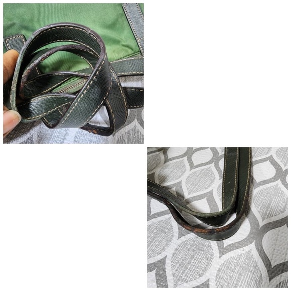 Authentic Prada Saffiano-Trimmed Tessuto Tote Bag Green - Picture 14 of 15